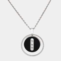 Messika Lucky Move MM Onyx Diamond 18k White Gold Necklace