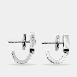 Messika Move Uno Diamond 18k White Gold Mini Hoop Earrings
