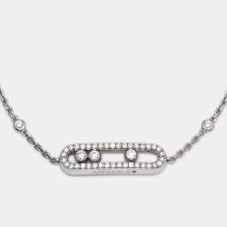 Pre Owned Messika Baby Move Pavé Diamonds 18k White Gold Bracelet