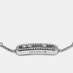 Pre Owned Messika Baby Move Pavé Diamonds 18k White Gold Bracelet