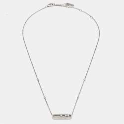 Pre Owned Messika Baby Move Pavé Diamonds 18k White Gold Necklace