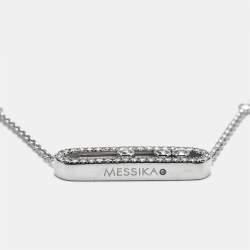 Pre Owned Messika Baby Move Pavé Diamonds 18k White Gold Necklace