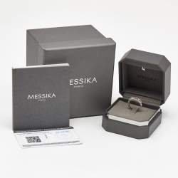 Pre Owned Messika Baby Move Pavé Diamonds 18k White Gold Ring Size 56
