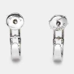 Pre Owned Messika Move Pavé Diamonds 18k White Gold Hoop Earrings