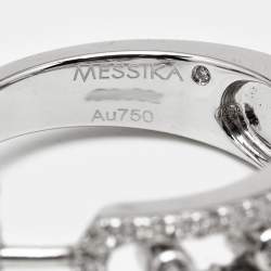 Pre Owned Messika Move Pavé Diamonds 18k White Gold Hoop Earrings