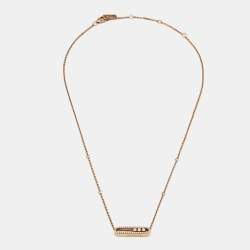 Pre Owned Messika Baby Move Pavé Diamonds 18k Rose Gold Necklace