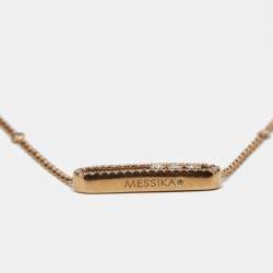 Pre Owned Messika Baby Move Pavé Diamonds 18k Rose Gold Necklace