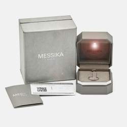 Pre Owned Messika Move Uno Diamonds 18k White Gold Ring Size 57