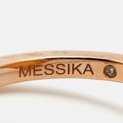 Pre Owned Messika Lucky Eye Diamonds Turquoise 18k Rose Gold Ring Size 50