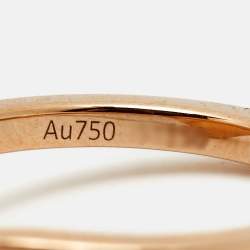 Pre Owned Messika Lucky Eye Diamonds Turquoise 18k Rose Gold Ring Size 50