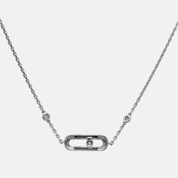 Pre Owned Messika Move Uno Pave Diamonds 18k White Gold Bracelet