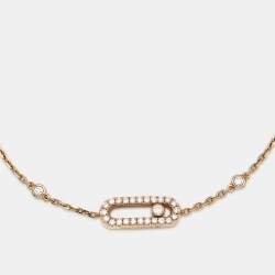 Pre Owned Messika Move Uno Pavé Diamonds 18k Rose Gold Bracelet