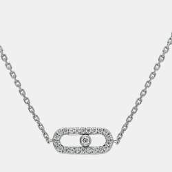 Pre Owned Messika Diamond Pave 18k White Gold Children Bracelet