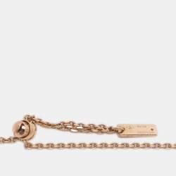 Pre Owned قلادة ميسيكا ذهب وردي عيار 18 ألماس موف لاكي لؤلؤ أم مزدوجة مقلوبة الأم 