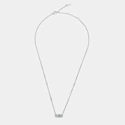 Pre Owned Messika Move Uno Pave Diamond 18K White Gold Necklace