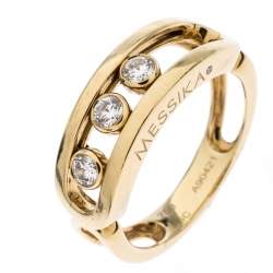 Messika Move Diamond 18k Yellow Gold Ring Size 52