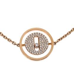 Messika Lucky Move Pave Diamond 18K Rose Gold Chain Link Bracelet