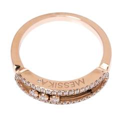 Messika Baby Move Pave Diamond 18K Rose Gold Ring 54.5