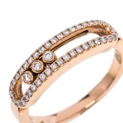 Messika Baby Move Pave Diamond 18K Rose Gold Ring 54.5