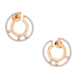 Messika Move Romane Diamond 18K Rose Gold Hoop Earrings