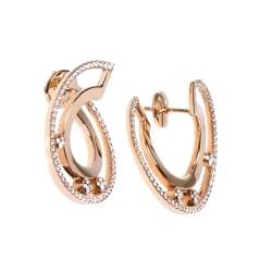 Messika Move Romane Diamond 18K Rose Gold Hoop Earrings