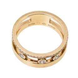 Messika Move Romane Diamond 18K Yellow Gold Ring Size 53
