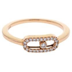Messika Move Uno Diamond 18K Rose Gold Ring Size 50.5