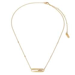 Pre Owned Messika Baby Move Diamond 18K Yellow Gold Pendant Necklace