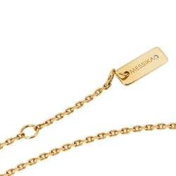 Pre Owned Messika Baby Move Diamond 18K Yellow Gold Pendant Necklace