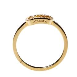 Messika Move Uno Diamond 18K Yellow Gold Ring Size 55