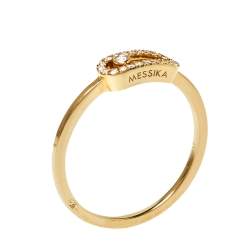 Messika Move Uno Diamond 18K Yellow Gold Ring Size 55