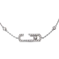 Pre Owned Messika by Gigi Hadid Move Addiction Pave Diamond 18K White Gold Bracelet