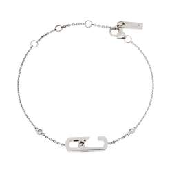 Pre Owned Messika by Gigi Hadid Move Addiction Pave Diamond 18K White Gold Bracelet