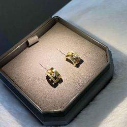 Pre Owned Messika 18K Yellow Gold Diamond Move Romane Mini Hoop Earrings