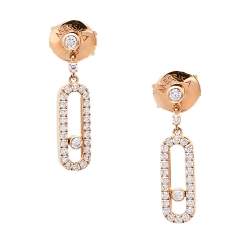 Messika Move Uno Diamond 18K Rose Gold Earrings