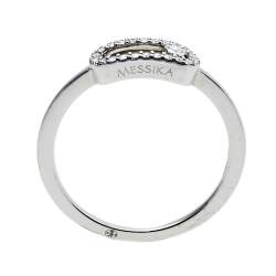 Messika Move Uno Pave Diamond 18K White Gold Ring Size 52