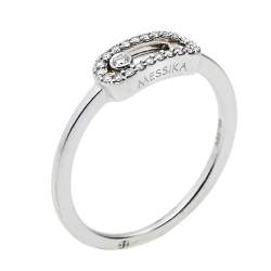 Messika Move Uno Pave Diamond 18K White Gold Ring Size 52