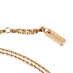 Pre Owned Messika Move Diamond 18K Rose Gold Double Chain Pendant Necklace