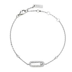 Pre Owned Messika Move Uno Pavé Diamond 18K White Gold Bracelet