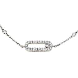 Pre Owned Messika Move Uno Pavé Diamond 18K White Gold Bracelet