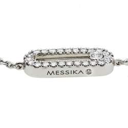 Pre Owned Messika Move Uno Pavé Diamond 18K White Gold Bracelet