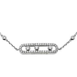 Messsika Baby Move Pave Diamond 18K White Gold Bracelet