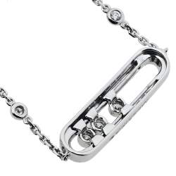Messsika Baby Move Pave Diamond 18K White Gold Bracelet