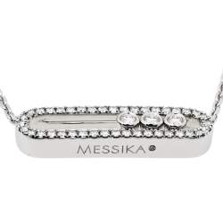 Pre Owned Messika Baby Move Pavé Diamond 18K White Gold Necklace