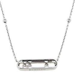 Pre Owned Messika Baby Move Pavé Diamond 18K White Gold Necklace