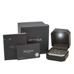 Pre Owned Messika Move Uno Stud Diamond 18K White Gold Earrings 