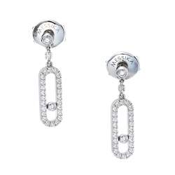 Pre Owned Messika Move Uno Stud Diamond 18K White Gold Earrings 