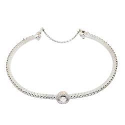 Pre Owned Messika Glam'Azone Diamond Pavé 18K White Gold Bracelet