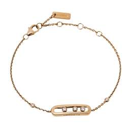 Pre Owned Messika Baby Move Diamond 18k Rose Gold Bracelet