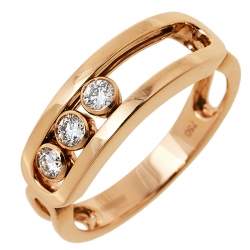 Pre Owned Messika Move Classic Diamond 18K Rose Gold Ring Size 58